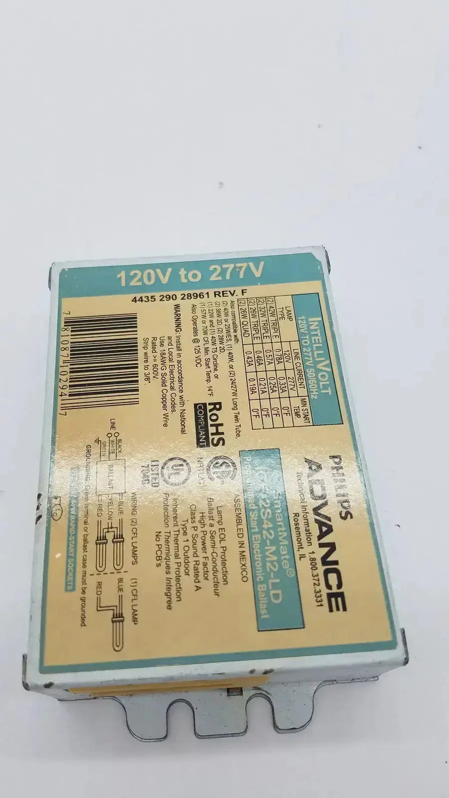 Philips Advance SmartMate ICF-2S42-M2-LD IntelliVolt 120-277V Electronic Ballast, second-hand product photo 4