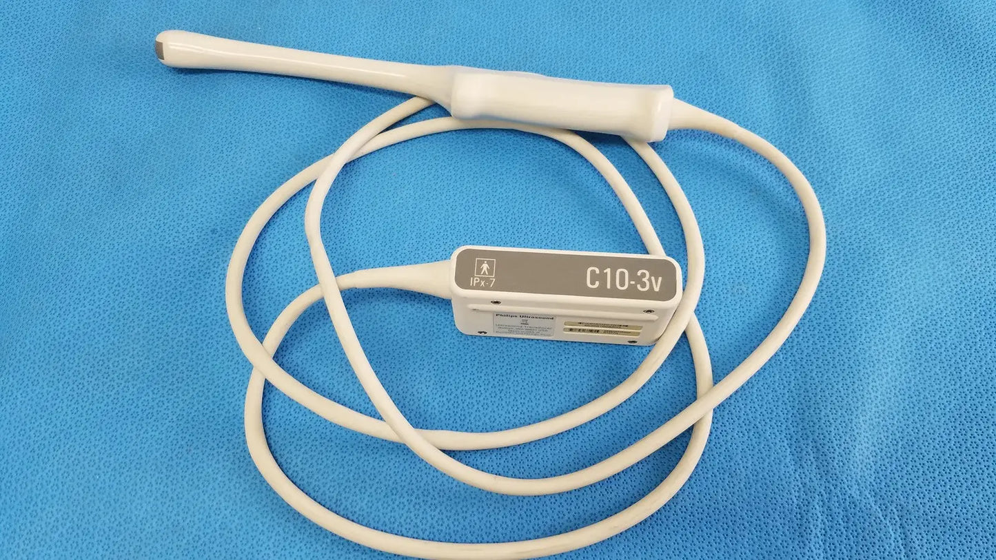 Reuse Medical Philips C10-3V IPX-7 Ultrasound Transducer Probe - B1ZP7N Medical Sensors & Ultrasound Probes, second-hand product photo 1
