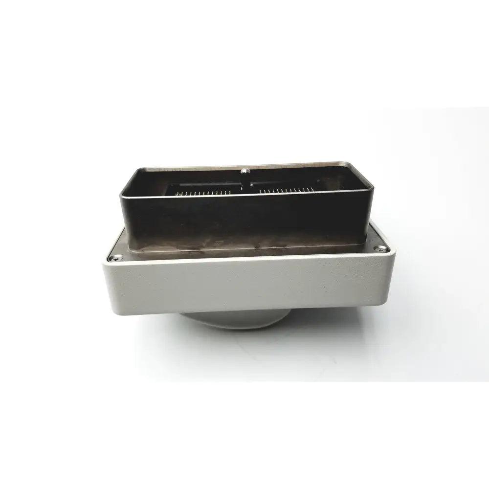 Silver metallic philips compact adapter housing with black insert featuring fine parallel ridges for ultra sound accessories
