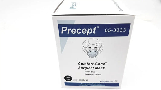 Precept 653333 Comfort Cone Molded Surgical Face Mask Blue 50/Box Surgical Face Mask, new product photo 2