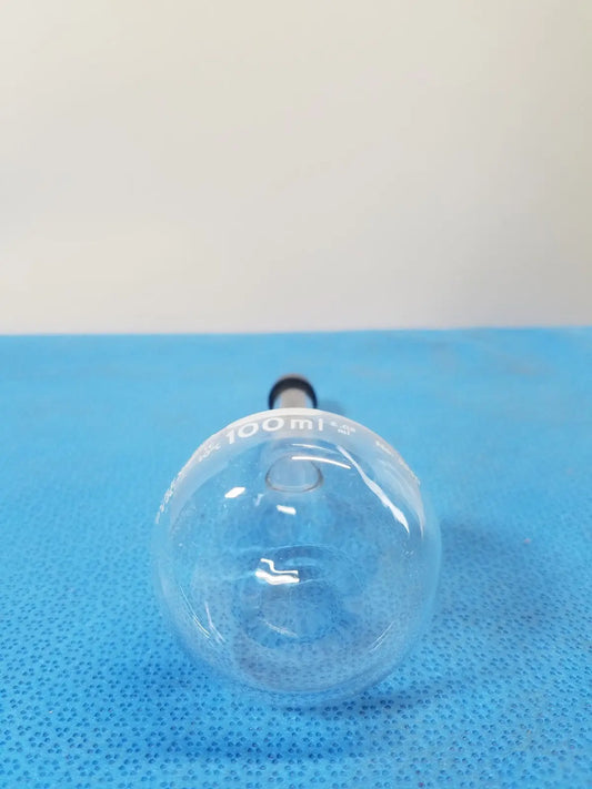 Pyrex 100 mL Round Bottom Kjeldahl Flask with Stopper – Borosilicate Laboratory Kjeldahl Flask, second-hand product photo 2