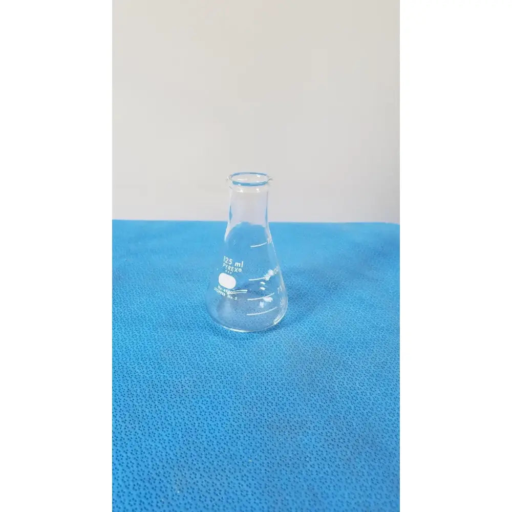 PYREX Erlenmeyer Flask, 125 mL, Glass, Narrow Mouth, Plain Erlenmeyer Flask, second-hand product photo 4