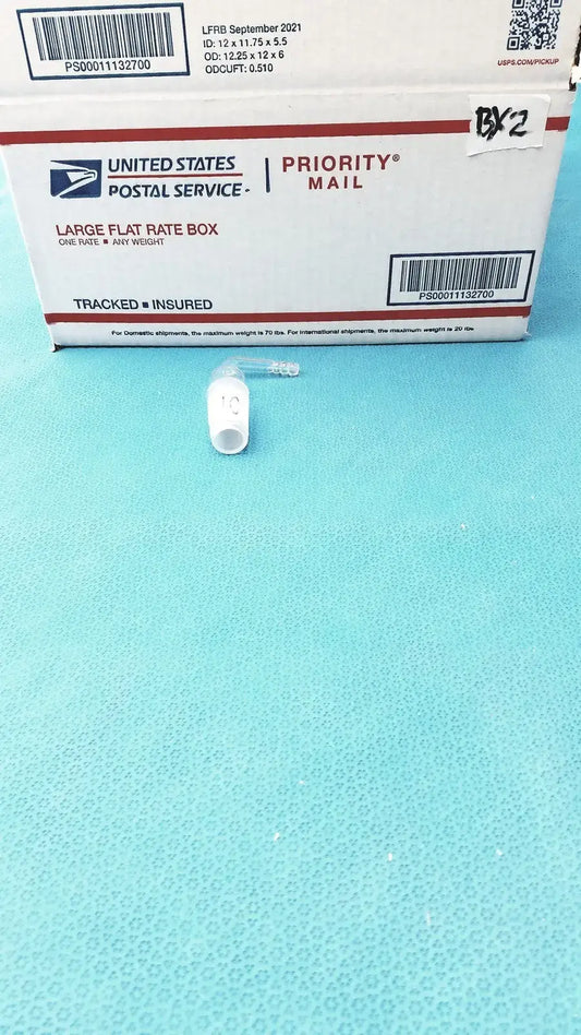 Reuse Medical PYREX Glass Adapter – 24/40 Cone to Rubber Tubing, Right-Angle Connection Lab Flasks, second-hand product photo 1