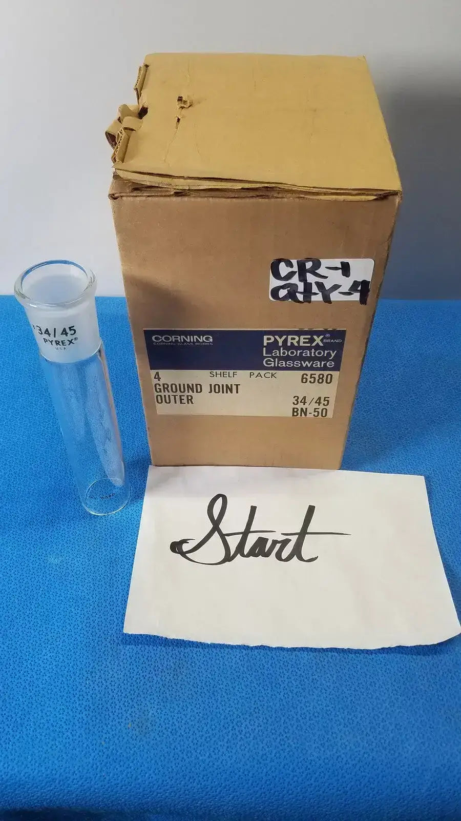 Pyrex Laboratory Glassware 34/45 Ground Outer Joint Full Length Borosilicate Laboratory Glassware, second-hand product photo 5