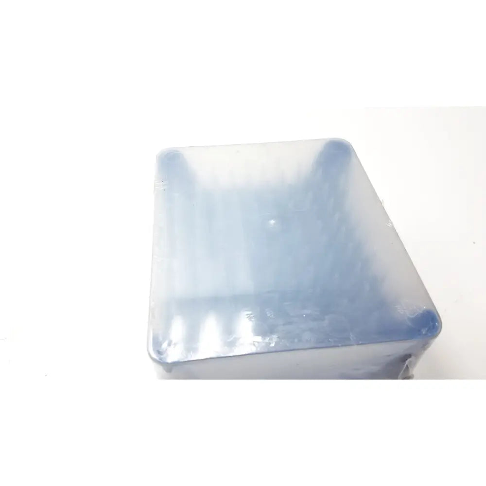 Transparent plastic storage box with blue tint and ribbed interior for rainin hr-1000 liftcover 100 tips per rack