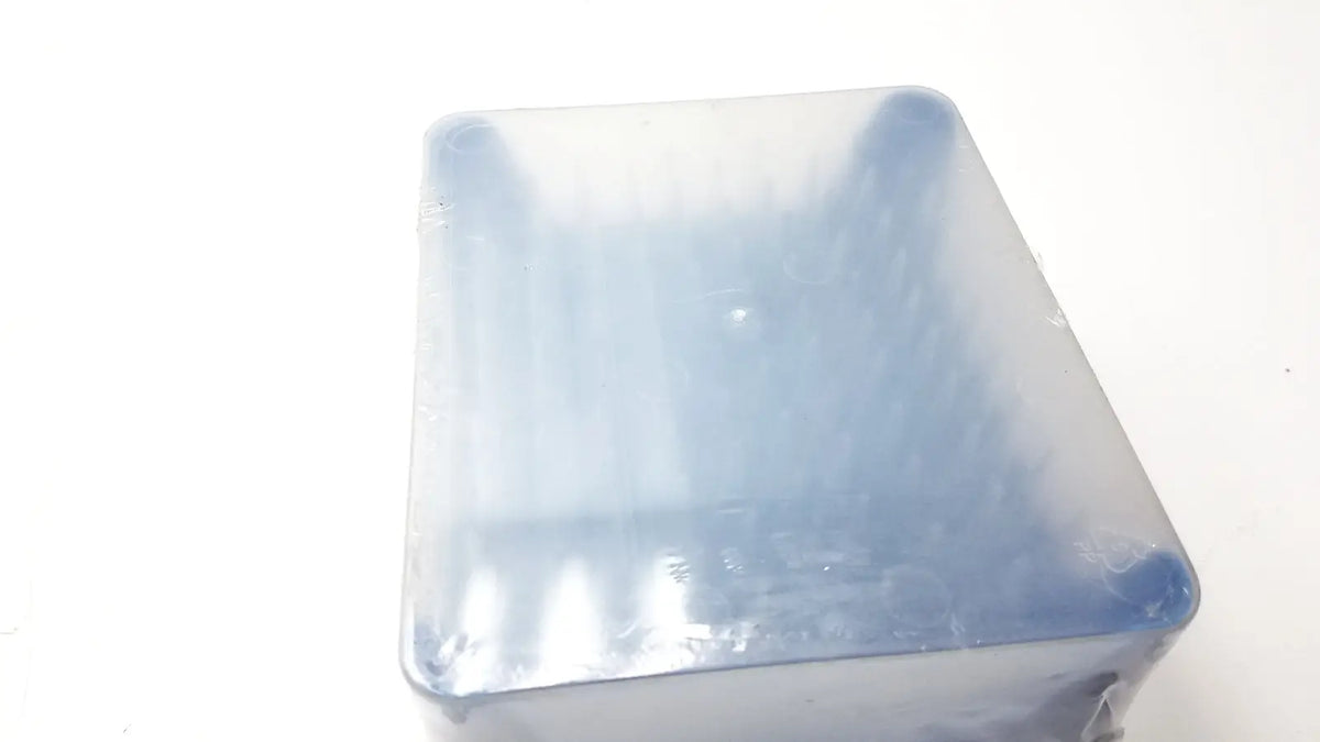 Transparent plastic storage box with blue tint and ribbed interior for rainin hr-1000 liftcover 100 tips per rack
