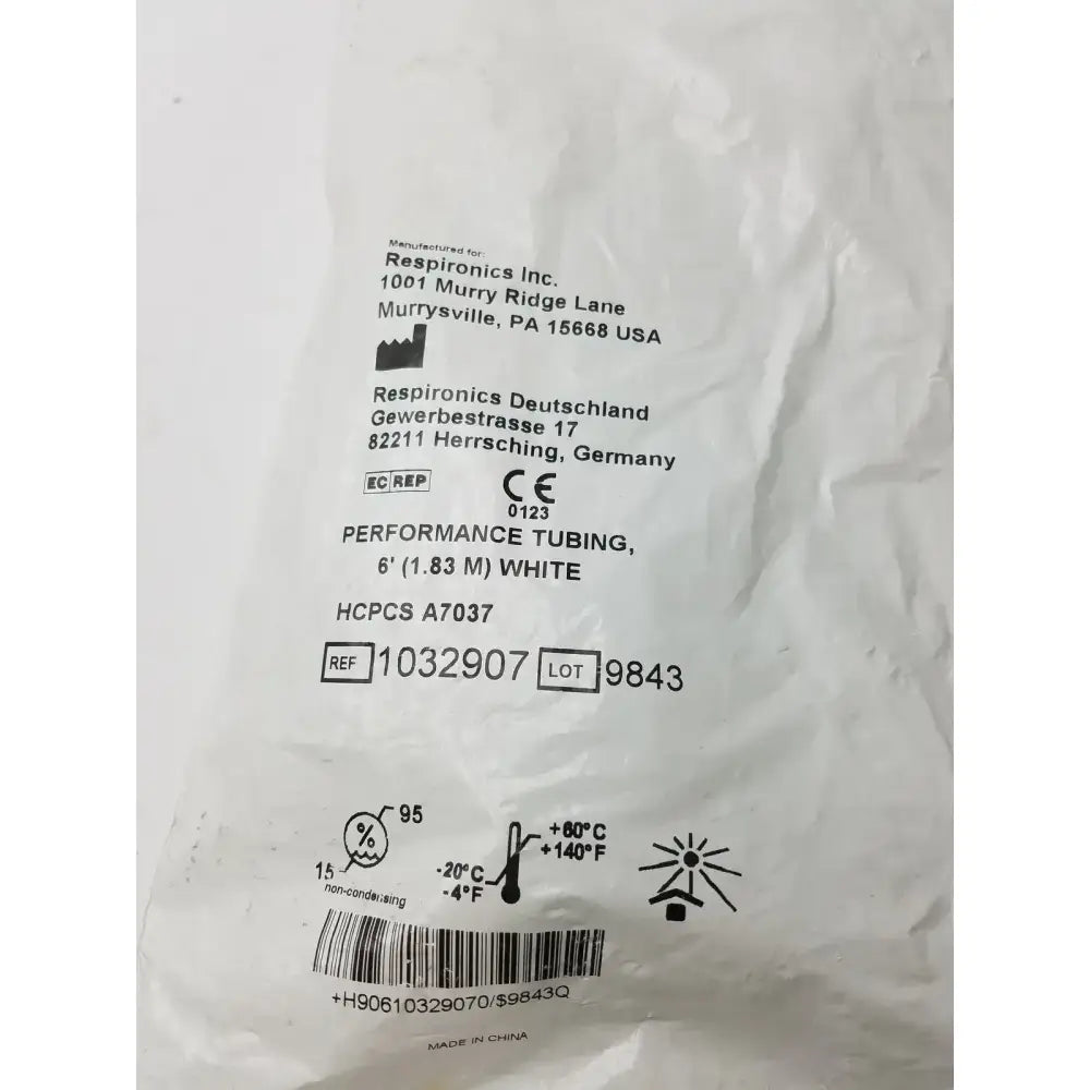 Respironics 1032907 Performance Tubing 6' (1.83 M) White Respiratory Tubing, new product photo 5