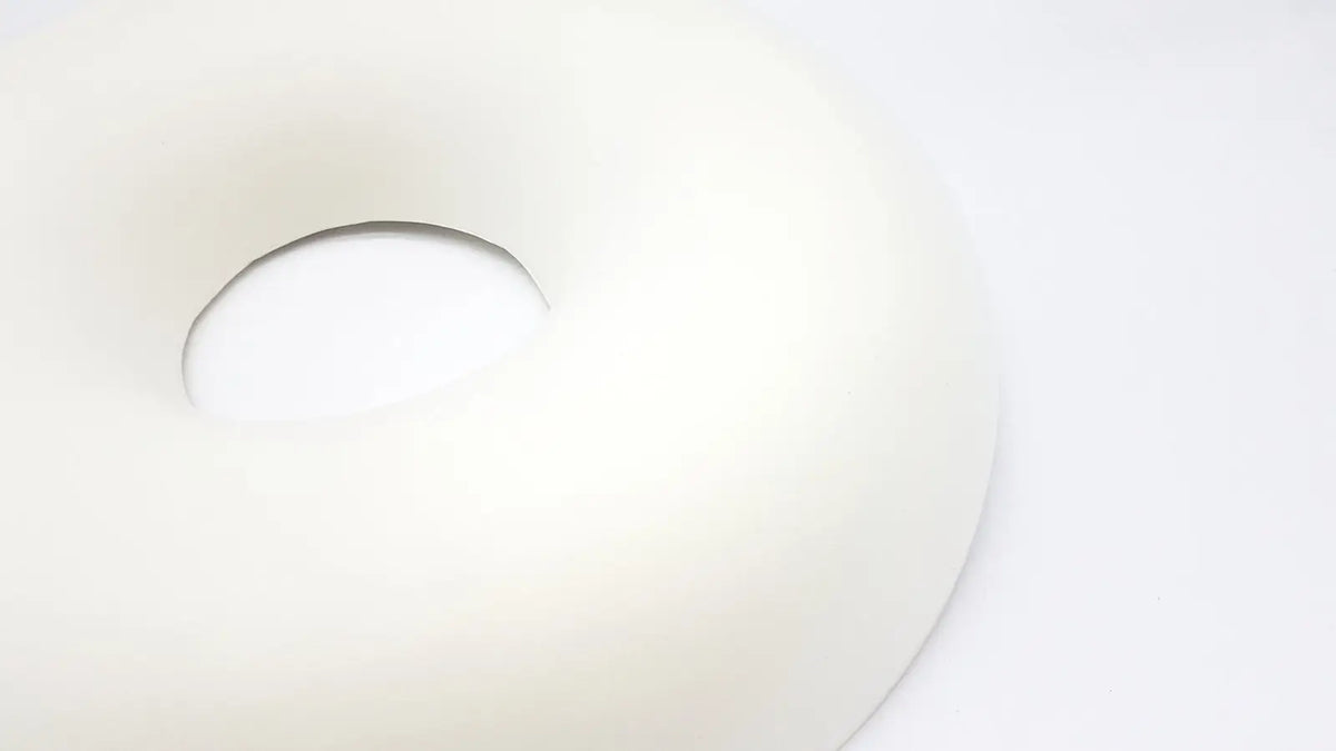 White donut-shaped memory foam seat cushion sammons preston aa3940 ring cushion soft and comfortable white