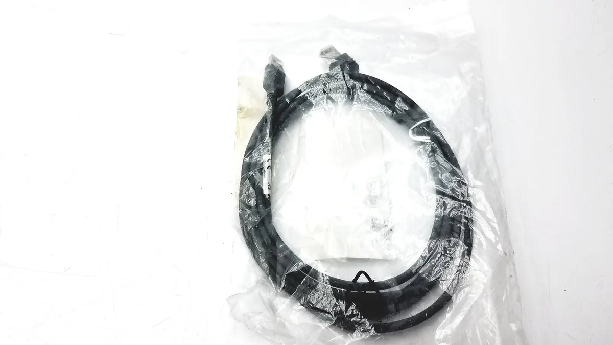 Black shielded usb cable with molded connectors packaged in clear plastic for Zebra scanner model CBA-U21-S07ZBR