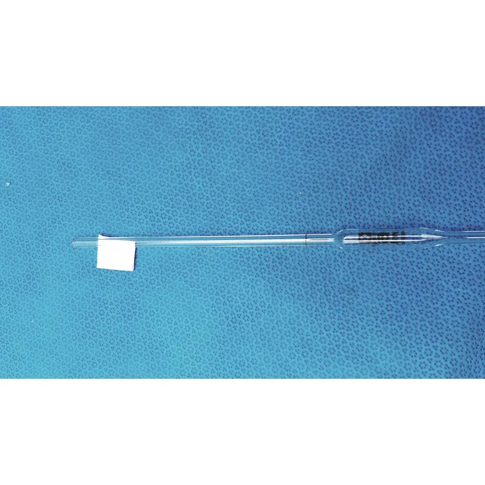 Sibata 5ml glass serological pipette with clear glass, bulbous reservoir, and black printed calibration lines