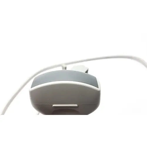 Gray plastic earbud charging case with sleek rounded design and metallic accent for siemens linear array ultrasound probe