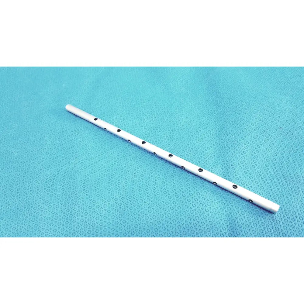 White plastic pretzel articulating retractor with evenly spaced black circular holes by Snowden Pencer 89-6132