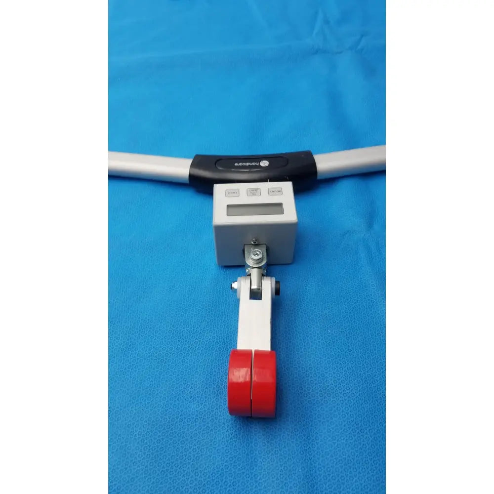 Silver and black digital force gauge with red rubberized grips surgical instrument made in germany model ssi 15-3309
