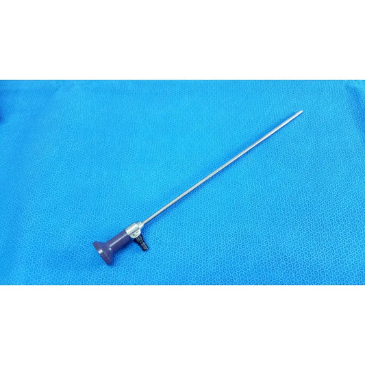 Stryker 0502-503-030 precision 5.5mm 0° autoclavable endoscope with purple handle and silver metallic shaft for reuse medical use