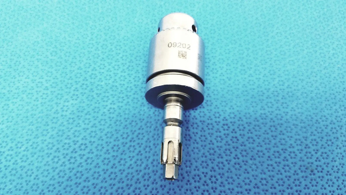 Silver surgical drill bit with hexagonal shank and engraved serial number for stryker 1/4 in. keyed chuck reuse medical use