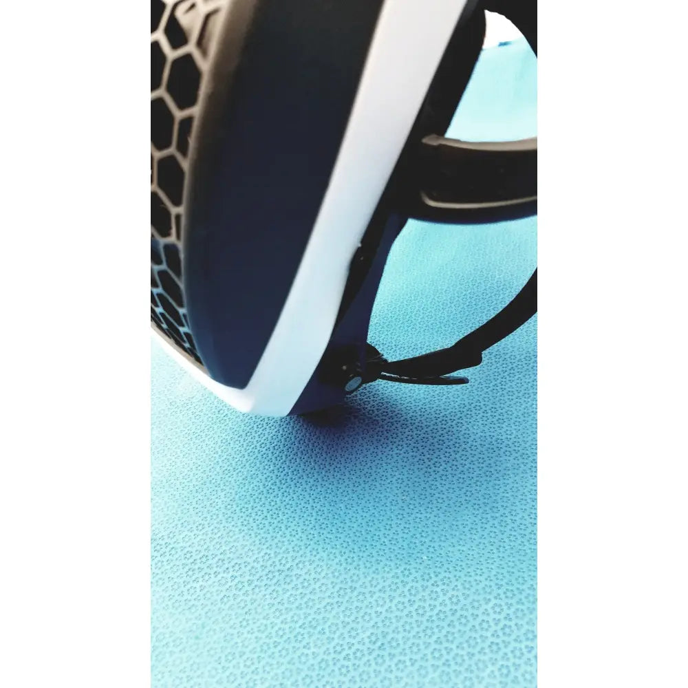 Black and white stryker 416-600-000 surgical helmet with power cord and honeycomb ventilation power cord protective headgear
