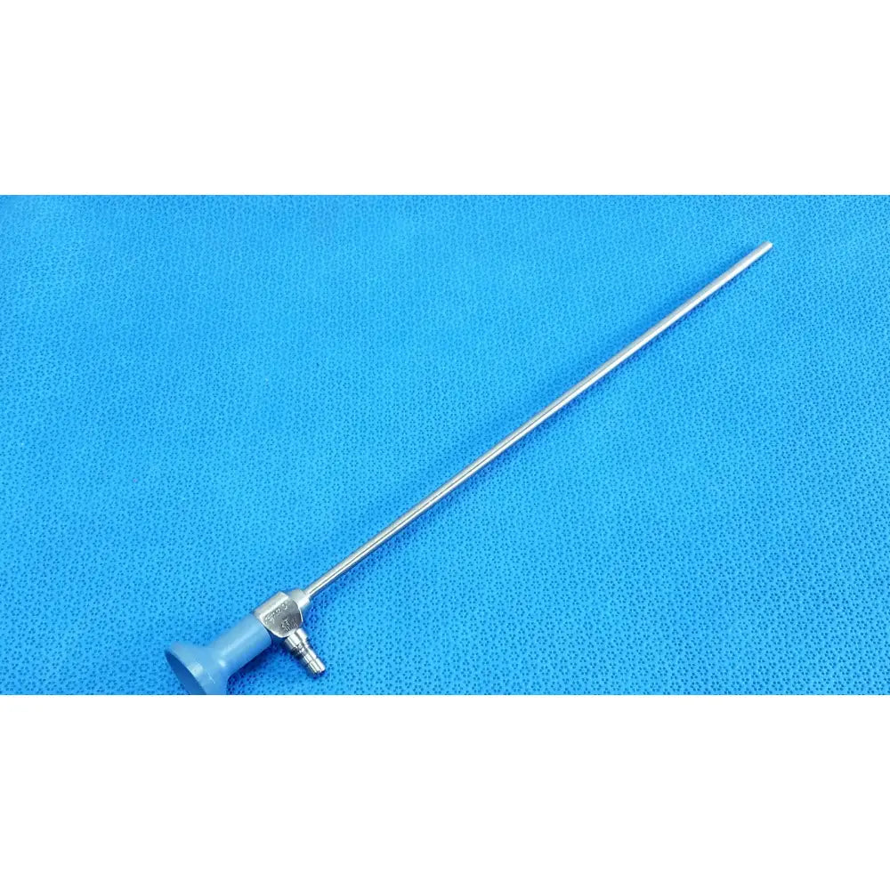 Silver surgical endoscope with blue ergonomic handle and metallic joints stryker ideal eyes 5mm autoclavable model