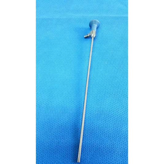 Silver surgical endoscope with blue ergonomic handle and metallic joints ideal eyes 5mm autoclavable device