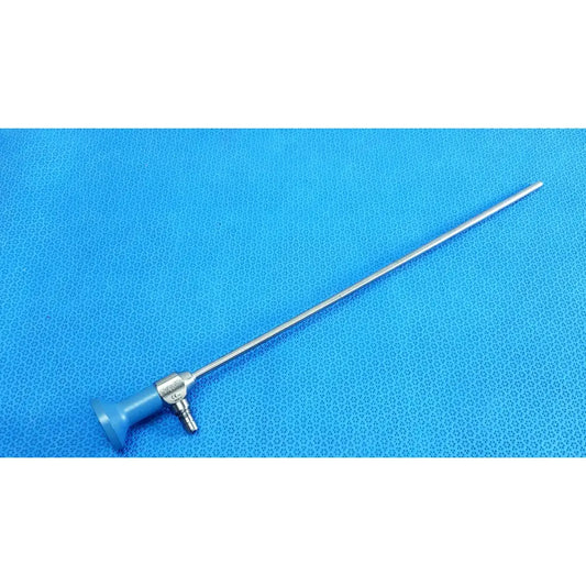 Silver surgical endoscope with blue handle and metallic joints ideal eyes 5mm autoclavable for medical use