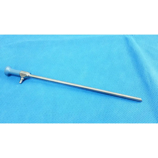 Silver surgical endoscope with light blue ergonomic handle and metallic joints for stryker ideal eyes 10mm use