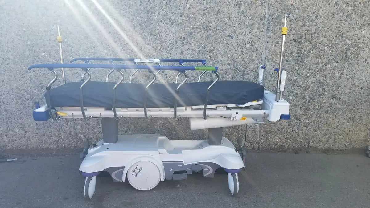 Reuse Medical Stryker Big Wheel ZOOM Glideaway Stretcher Gurney w/ Power Back & Knee Lift Stretchers & Backboards, second-hand product photo 1