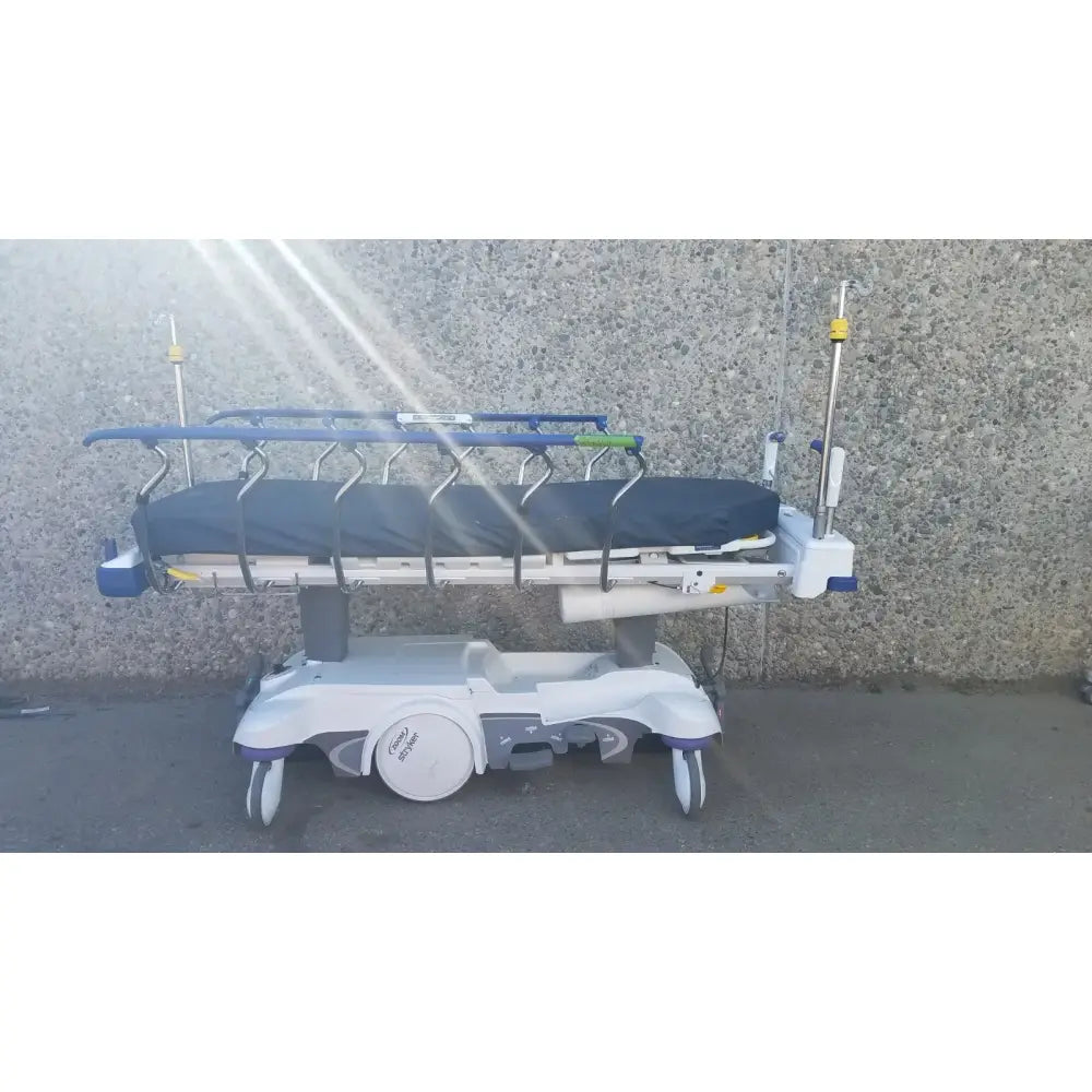 Reuse Medical Stryker Big Wheel ZOOM Glideaway Stretcher Gurney w/ Power Back & Knee Lift Stretchers & Backboards, second-hand product photo 1