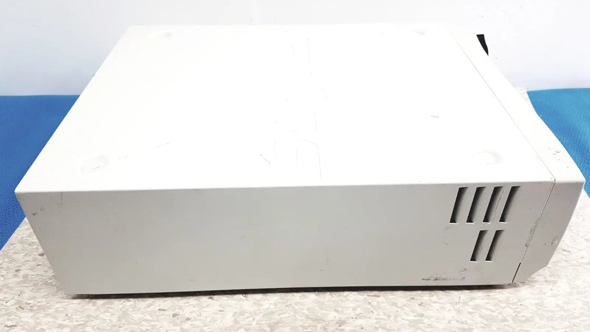 White rectangular stryker precision light source with matte finish and vertical slotted vents on the side