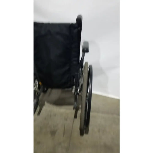 Reuse Medical Equipment Sunmark Folding Manual Wheelchair - Durable Black Padded Comfort Seat Manual Wheelchair, second-hand product photo 2