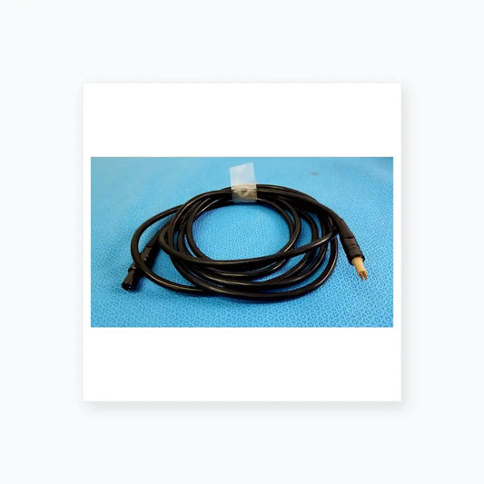 Black coiled surgical scher handpiece cable console power cord with black and beige connectors for medical equipment reuse