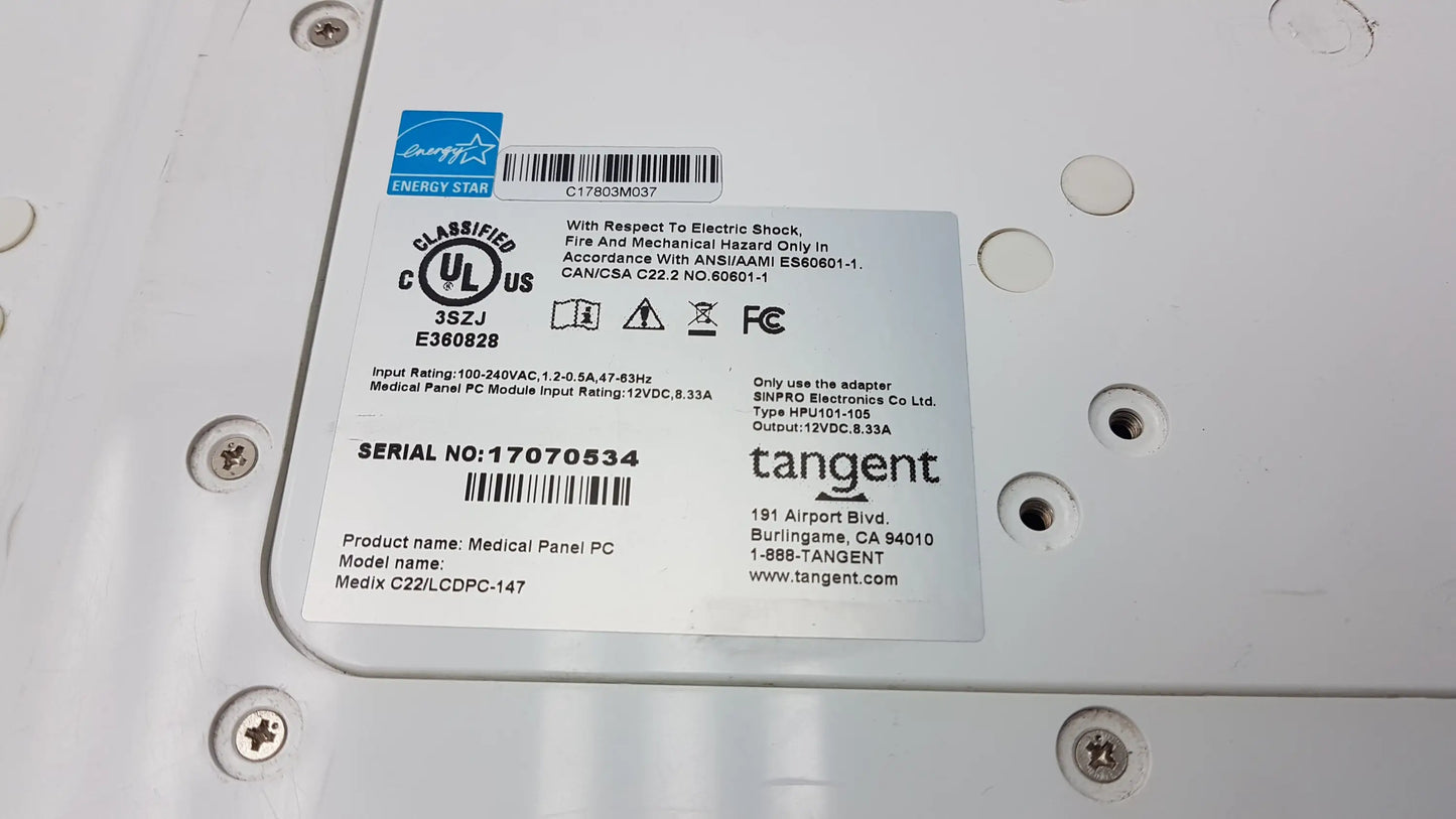 Tangent Medix C22 LCDPC-147 Touchscreen Medical Panel PC - Touchscreen Panel PC