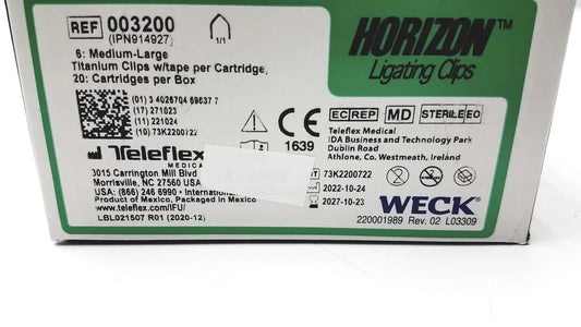 Teleflex Weck 003200 Horizon Ligating Clips, Medium-Large Ligating Clips, new product photo 2