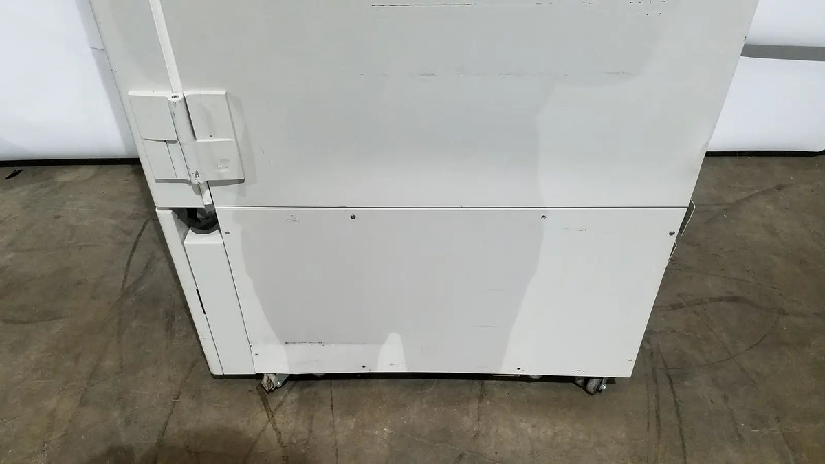 White industrial-grade thermo scientific forma 88000 series ultra-low temperature freezer with sturdy rectangular design and side hinges