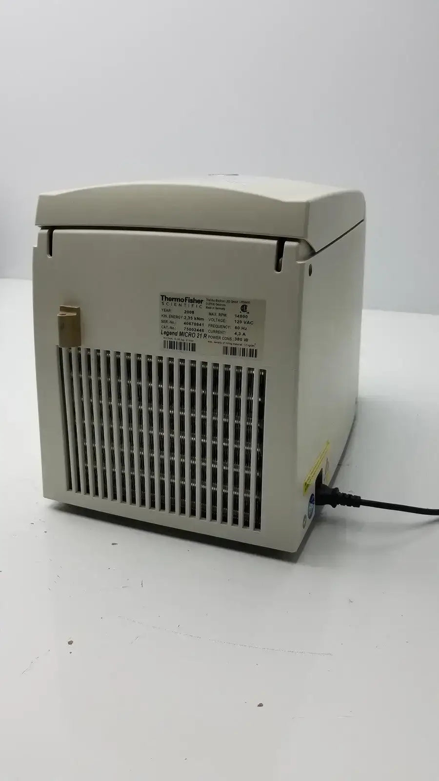 Thermo Scientific Sorvall Legend Micro 21R Refrigerated Centrifuge Refrigerated Microcentrifuge, as-is (for parts) product photo 9