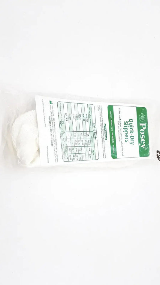Reuse Medical TIDI Posey Quick Dry Slippers Size XL - White - Non Skid Rubber Sole - Shower Incontinence Aids, second-hand product photo 1