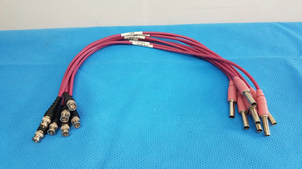 Trompefter 14949-upcwx-24-75 pink video patch cord with metallic connectors and white labeling bands lot of 7