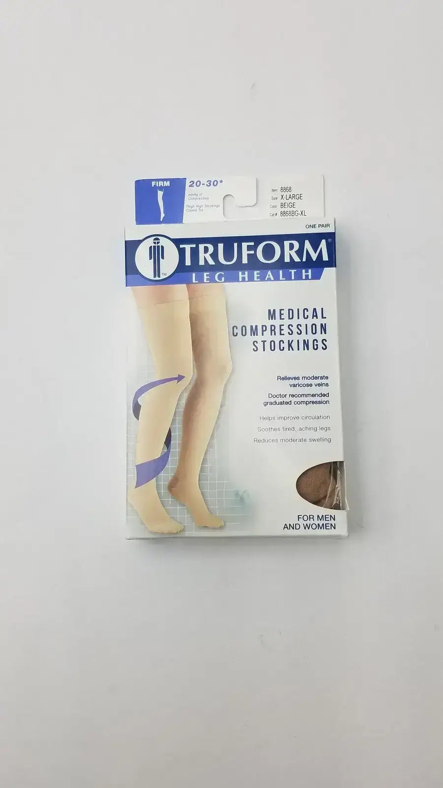 Truform Leg Health X-Large Medical Compressiion Stockiings, Beige 20-30 Compression Stockings, new product photo 8