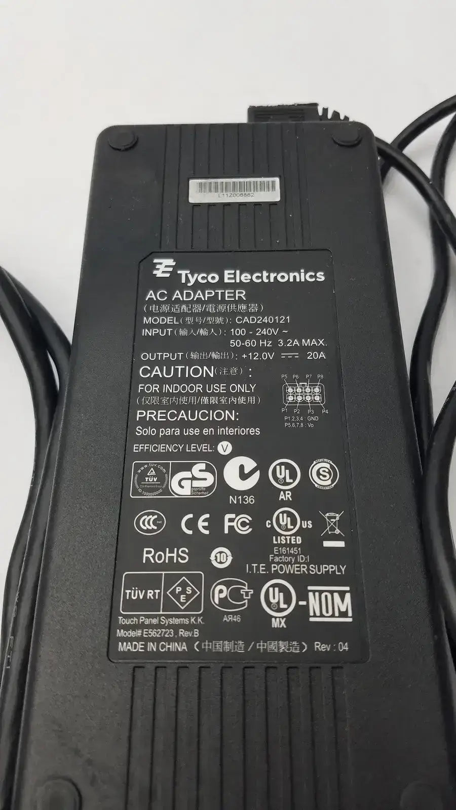 Tyco Electronics CAD240121 12V 20A 50-60Hz Power Supply AC Adapter Power Supply, second-hand product photo 6