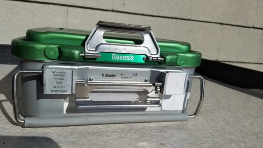 Reuse Medical V.Mueller Genesis CareFusion Sterilization Container 5" Deep Solid CD2-5C Sterilization Trays & Cases, second-hand product photo 1