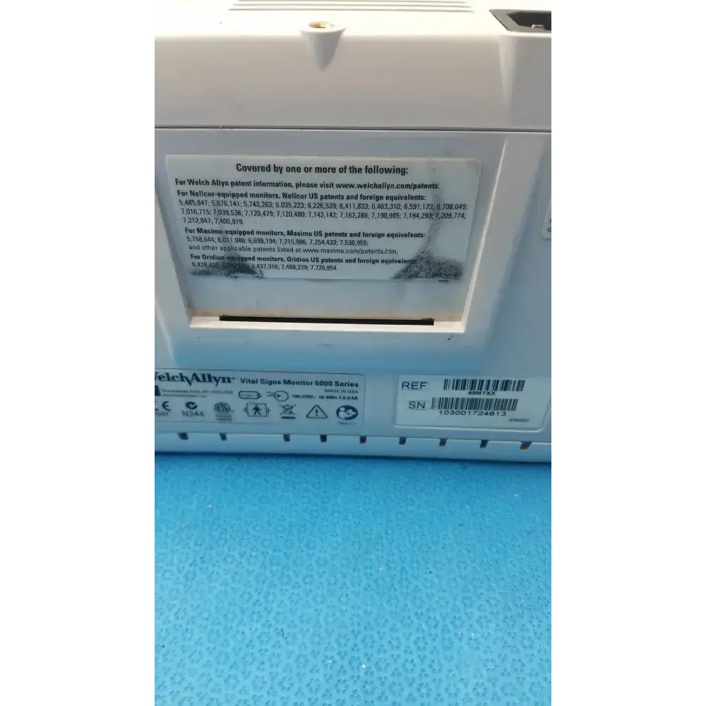Welch Allyn 6000 Series Vital Signs Monitor Ref 65MTXX Vital Signs Monitor, second-hand product photo 11