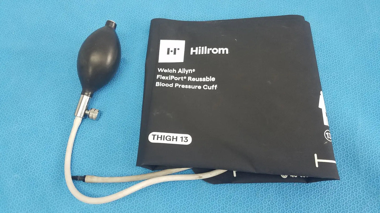 Reuse Medical Welch Allyn Hillrom Blood Pressure Cuff Thigh 13 (40-55cm) with Inflation Bulb Blood Pressure Cuffs & Hoses, second-hand product photo 1