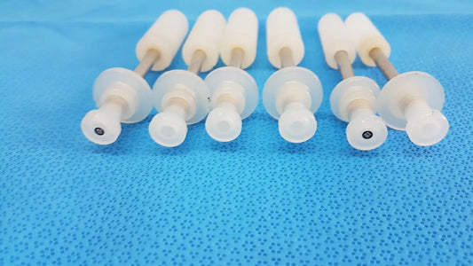 White plastic wall anchors with metal shafts for secure mounting in welch allyn rotary filling pump medical systems lot of 5