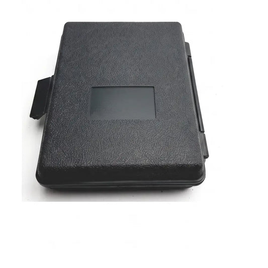 Black textured plastic case with rectangular transparent window and side latches for zimmer 1550-20 tourniquet test gauge mmhg