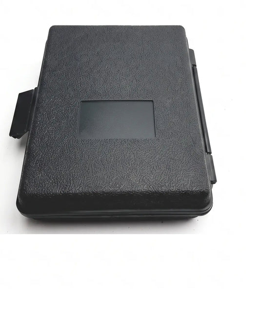 Black textured plastic case with rectangular transparent window and side latches for zimmer 1550-20 tourniquet test gauge mmhg