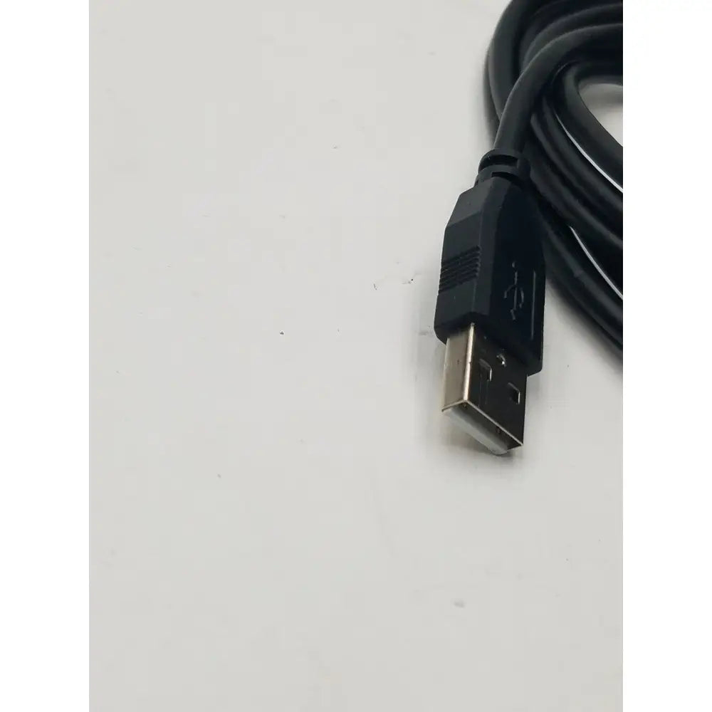 Black usb a data charging cable cord adapter with matte plastic connector and metallic contacts for charging use