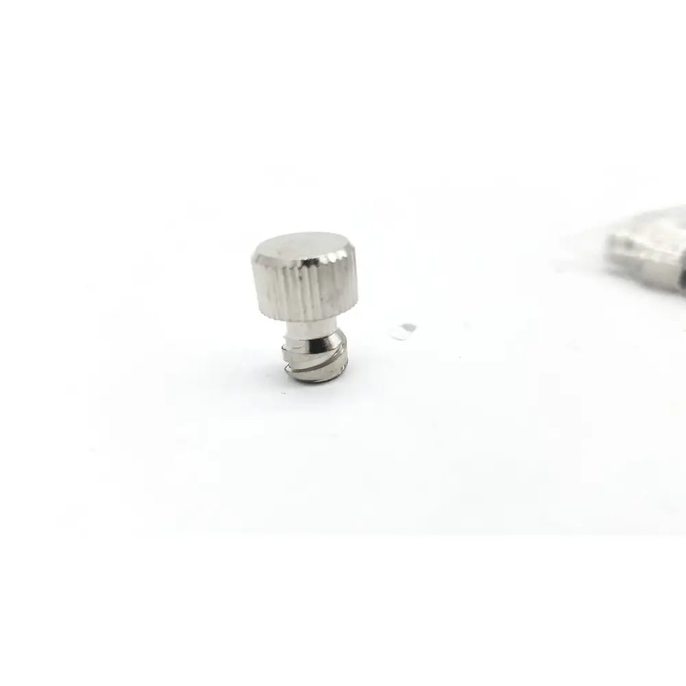 Silver metallic knob with textured ribbed top and threaded base for 10 pcs easy to attach connector convenient tool hassle free use
