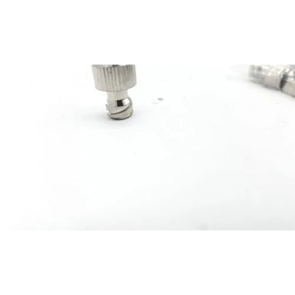 Silver metallic threaded attach connector with ribbed grip and tapered end convenient tool hassle free use