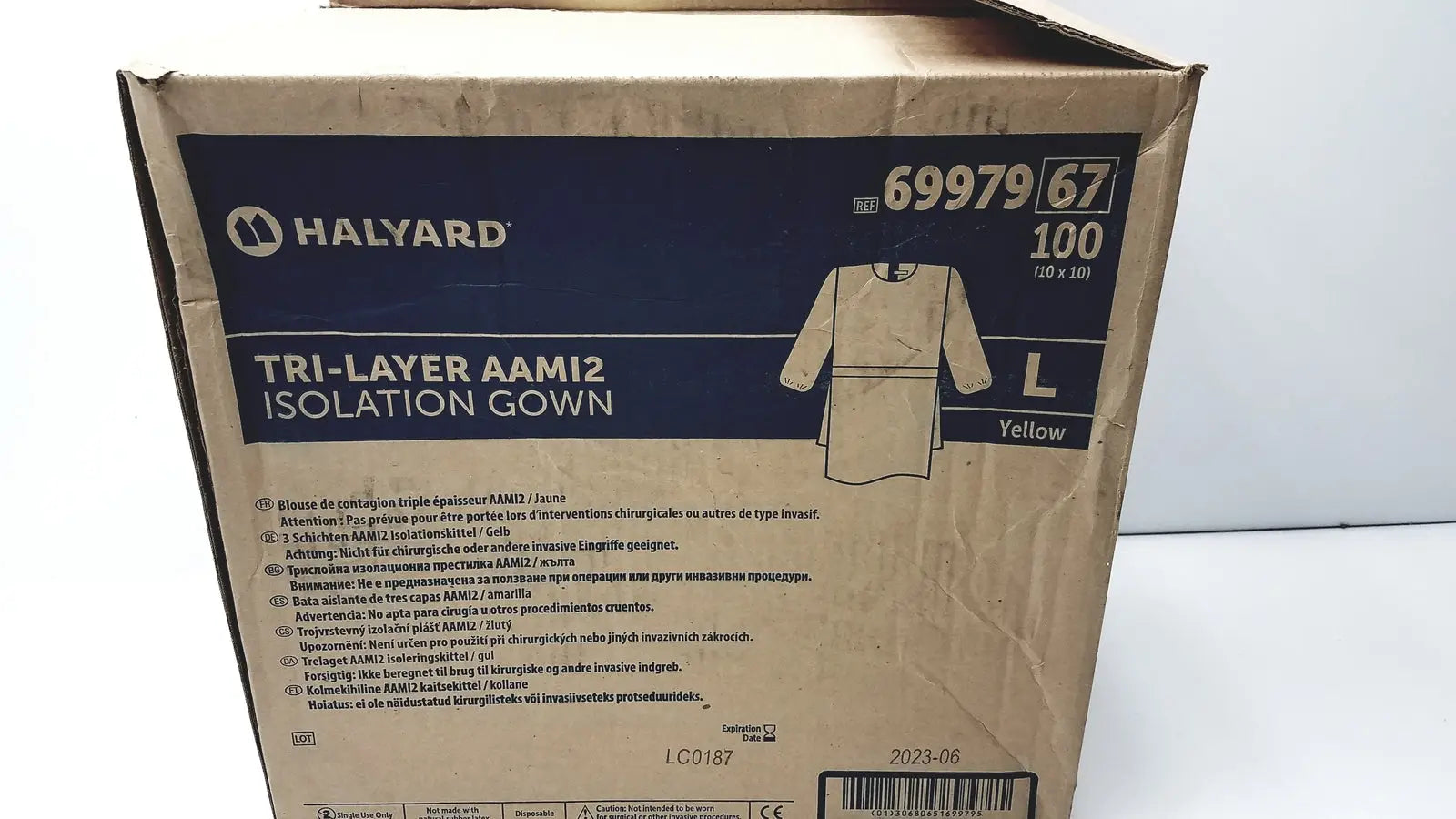 Halyard 100 Count Case Halyard Tri Layer AAMi 2 Isolation Gown Size L - Case of 6 Isolation Gown, new product photo 8