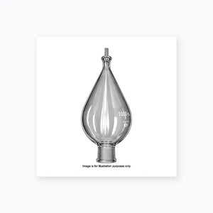 1000 مل قمع فصل كمكس زجاجي كمثري الشكل مع صنبور PTFE زجاجي