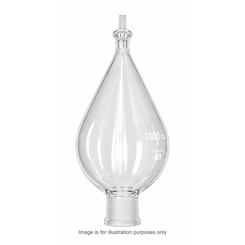 1000mL KIMAX Separatory Funnel Glass Pear Shape with PTFE Stopcock & Glass - Lab Flasks