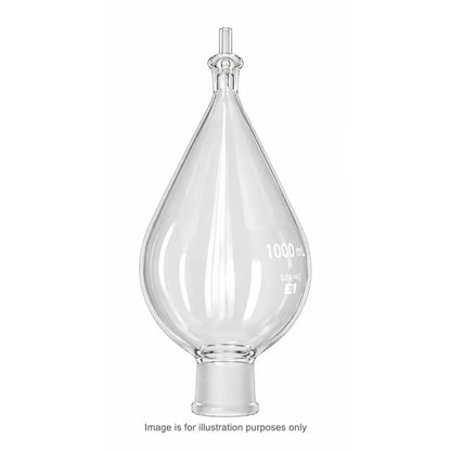 1000mL KIMAX Separatory Funnel Glass Pear Shape with PTFE Stopcock & Glass - Lab Flasks